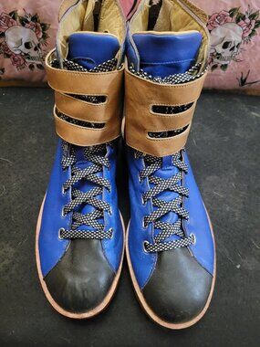 Rare Y-3 by Yohji Yamamoto Adidas Blue Mountain Climber Ankle Boots